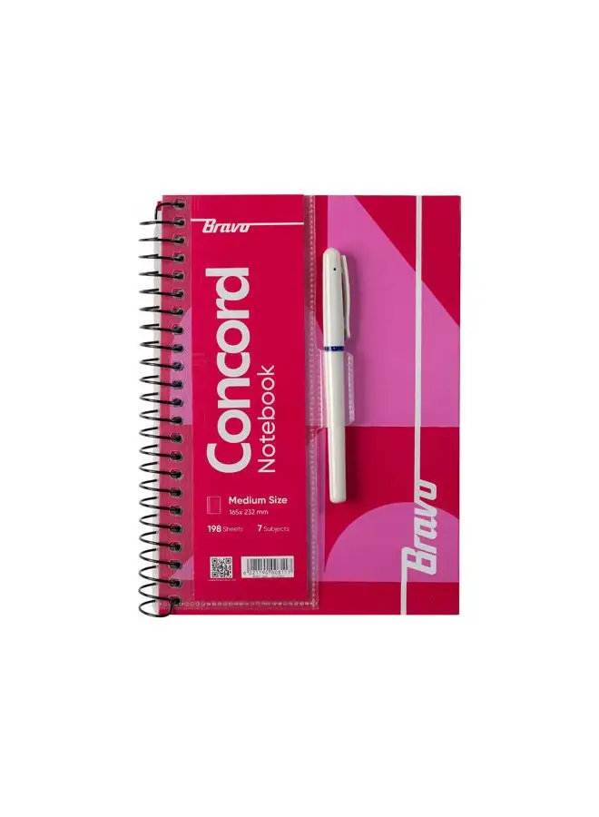 Bravo New Concord Notebook medium - 7 Subjects - Pink