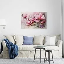 Pink Magnolia pink flowers Printed Canvas wall art 60x40