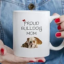 NA bulldog coffee cup ceramic tea cup proud bulldog mom gift for wife girlfriend christmas birthday bulldog lover owner dog mug