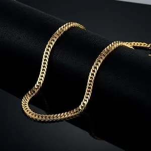 Gold Plated Stainless Steel Chain Necklace - 4mm - 60 Cm