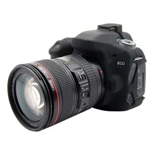 حافظة حماية من السيليكون الناعم PULUZ لكاميرا Canon EOS 80D (أسود)