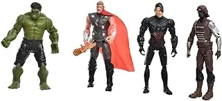 Plastic Superheroes Characters Game With Shields And Light For Kids Set Of 5 Pieces - Multi Color