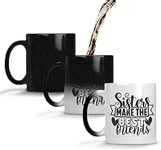 Tee Mafia Sisters Make me Best Friend Printed Coffee Mug- | Color Changing Coffee Mug for Your Friends | Panda Mug | Magic Mugs for Friends | 330 ml, Microwave & Dishwasher Safe