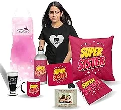 Yaya Cafe™ Birthday Bhaidooj Gifts for Sister Super Sister Mug, Coaster Set of 2 Birthday