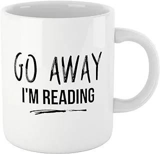 Book Lovers Reading Mug, BW Quote-GO AWAY, I'M READING! - Bookworm Gifts, Funny Bookish Coffee Mug, Reader Gift, Teacher Gift!