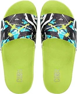 Cubs boys Green Lizard Graffiti Boys/Men Slide Sandal