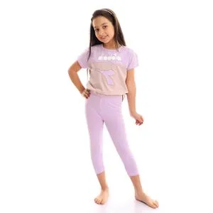 Diadora Girls Cotton Printed  Trainning Suit - Lilac