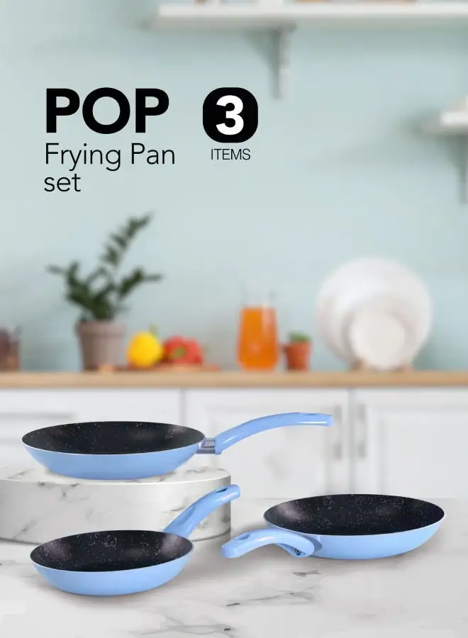 Grandi Fry Pan Set Light Blue 16 x 18 x 24cm