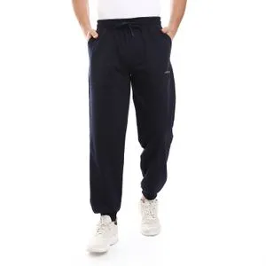 Air Walk Elastic Waist & Hem Solid Pattern Sweatpants - Navy Blue