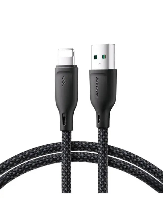 كابل بيانات للشحن السريع من USB-A إلى Lightning من جوي روم SA34-AL3، 3 أمبير، 1 متر - اسود