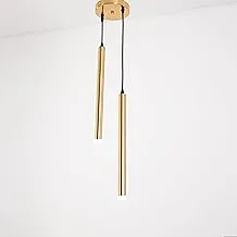 Alameer for Lighting 6W Modern Double Tube Pendant Hanging Light, Medium, Golden