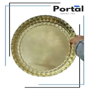 Pure Brass Large Round Serving Tray With Hammered Edge (Gold)