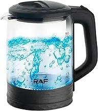 RAF Glass Kettle R.7942, 1350 Watt, 1.8 Liter, 220v, 50Hz, Black