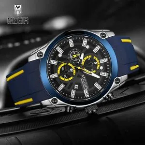 Megir Mens Watches Fashion Quartz Watch Male Clock 2144