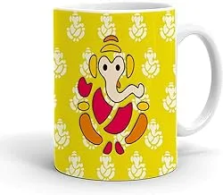 كوب قهوة من السيراميك مطبوع عليه GiftOyo Lord Ganesha.