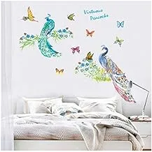 Removable Peacock Art 3D Wall Paper For Home Decor, Waterproof Wallpaper For Living Room Baby Kids Girls Bedroom Decorative, Diy Wall Sticker, Wall Decals