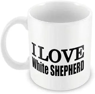 Ceramic Mug I Love White Shepherd - white