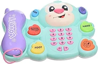 Plastic Monkey Phone Containing Amazing Music With Light Nose And Keys Multi Function Add More Funny For Children - Multi Color