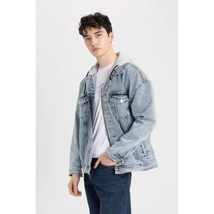 Defacto Man Oversize Fit Long Sleeve Denim Jacket