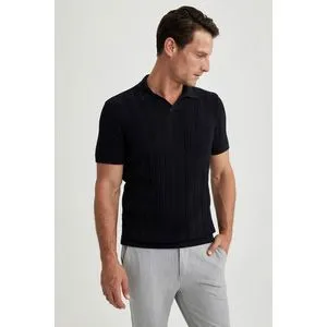 Defacto Man Smart Casual Slim Fit Polo Neck Short Sleeve Tricot Polo T-Shirt.