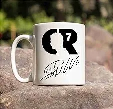 Cr7 Ronaldo Autograph Printed Mug White Tea Milk and Coffee Cup and Mug Made of Ceramic-11 oz (350ml) Ideal and Sweet Gift and Return Gift Choice for Kids Friends Brother Sister Son Daughter