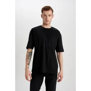 Defacto Man Oversize Fit Crew Neck Short Sleeve Knitted T-Shirt.