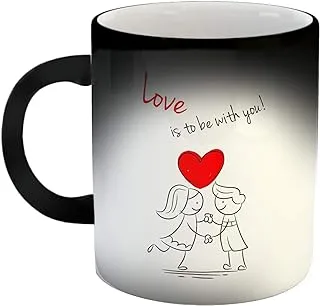 Valentine's Day Gift, Love is to be with You Quotes Printed Magic Coffee Mug