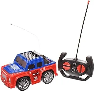 Plastic Racing Car With Remote Control Spider Design And 3D Light System Set Of 2 Pieces For Kids - Multi Color