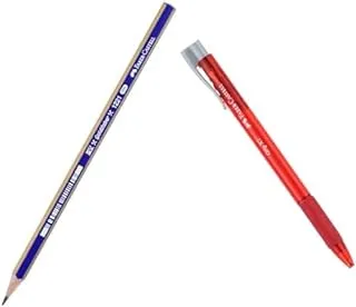 Faber-Castell Goldfaber 1221 2H Wood Pencil No.5165112512 + Faber-castell 545121 trigger pen, red