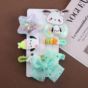 Set Of 8 Glittery Hair Clips