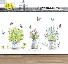 Flowerpot Butterfly Wall Decal Wall Sticker DIY Removable Wallpaper Wall Decor for Living Room Kitchen