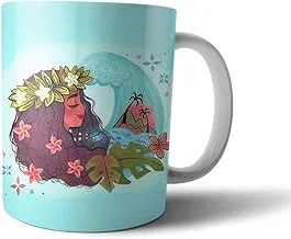 Girl With Flowers Printed Ceramic Mug - Multi Color