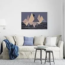 Triangles colorful in an abstract geometric style Printed canvas wall art 60x40 cm