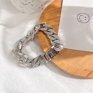 Fashion Cuban Link Chain Bracelet-Silver