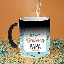 Funky Store Ceramic, Magic Coffee Mug of 11oz As Fathers-Day Birthday Gifts for Papa/Dad, Happy Birthday Papa Printed (Multicolour)