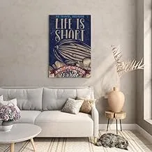 Life is short and the world is wide poster Printed canvas wall art 120x80