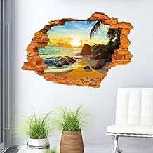 Beach Sunshine 3D Wall Sticker Living Room Bedroom Background Stickers, 2724654969824