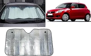 Autopearl Collapsible Mesh Foldable Auto Front/Rear Window Sun Shade Car Windshield for Maruti Suzuki Swift New (130 * 60 Cm_Silver)