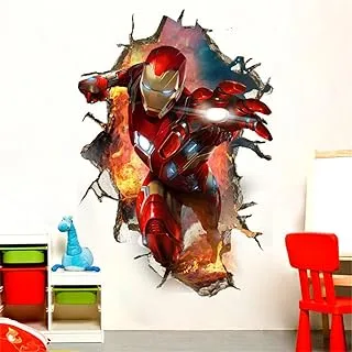 ZI XIN Superhero Wall Stickers Iron Man Wall Decals Excellent Vinyl Wall Decor for Boys Room Living Room (Size 35.4 x 23.6 inch)