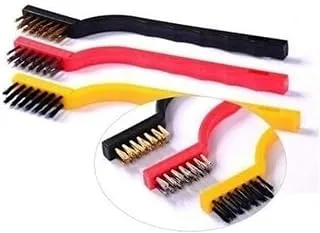 6 WIRE BRUSH colored SET Small Steel Brass Nylon Metal Rust Paint Remover Cleaner ‎6 فرشاة الأسلاك ملونة مجموعة صغيرة من الصلب والالنحاس النايلون المعدن مزيل الصدأ و منظف