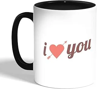 I Love You Printed Coffee Mug, Black (Ceramic)