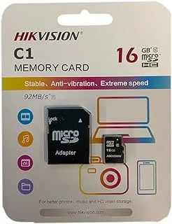 بطاقة هيكفيجن microSDHC UHS-I بسرعة 92 ميجا بايت في الثانية مع محول 16 جيجا بايت