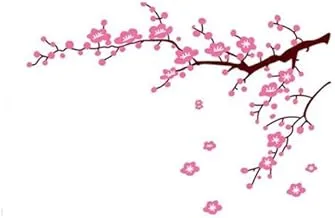 Chinese Character Plum Blossom Flowers Removable Wall Sticker DIY Decals-8QZ0821