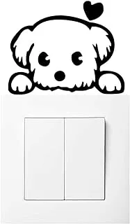 Wall sticker for Light switch Small puppy in love