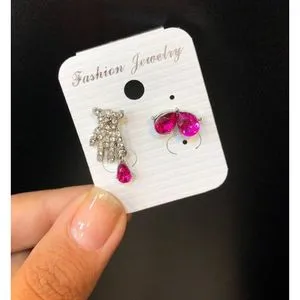 Stylish Teddy Bear Earrings For Women & Girls - Silver