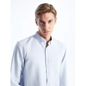 LC Waikiki Slim Fit Long Sleeve Dobby Weave Men's Shirt