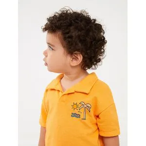 LC Waikiki Polo Neck Short Sleeve Printed Baby Boy T-Shirt