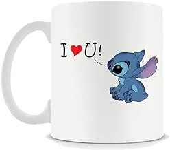 Cute Stitch Mug I Love You Ohana 11 oz White Mug for Mummy, Daddy, Anniversary, Birthday, Girlfriend, Boyfriend