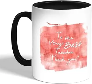 To the very best teacher, Thank you Printed Coffee Mug, Pink Color