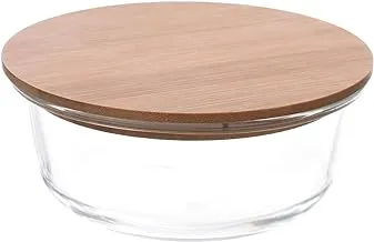 Generic Glass Large Round Food Container With Sealed Airtight Lid And Made Of High Quality Material Practical For Kitchen 620ML - Light Brown